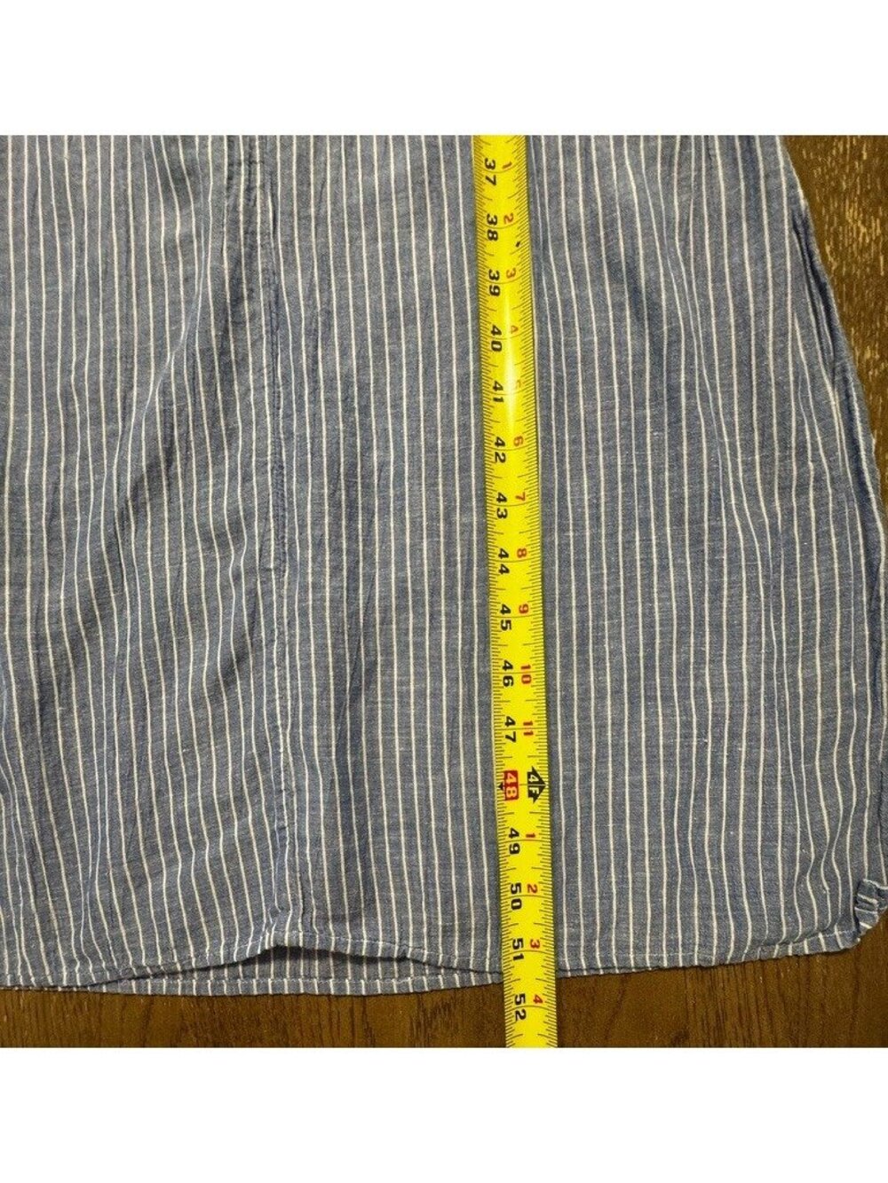 Love by Gap Stripe Crinkle Gauze Shirt Dress Cotton Linen Belt Soft Maxi Slits - Picture 2 of 10